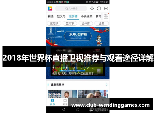 2018年世界杯直播卫视推荐与观看途径详解
