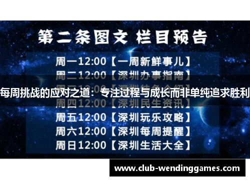 每周挑战的应对之道：专注过程与成长而非单纯追求胜利